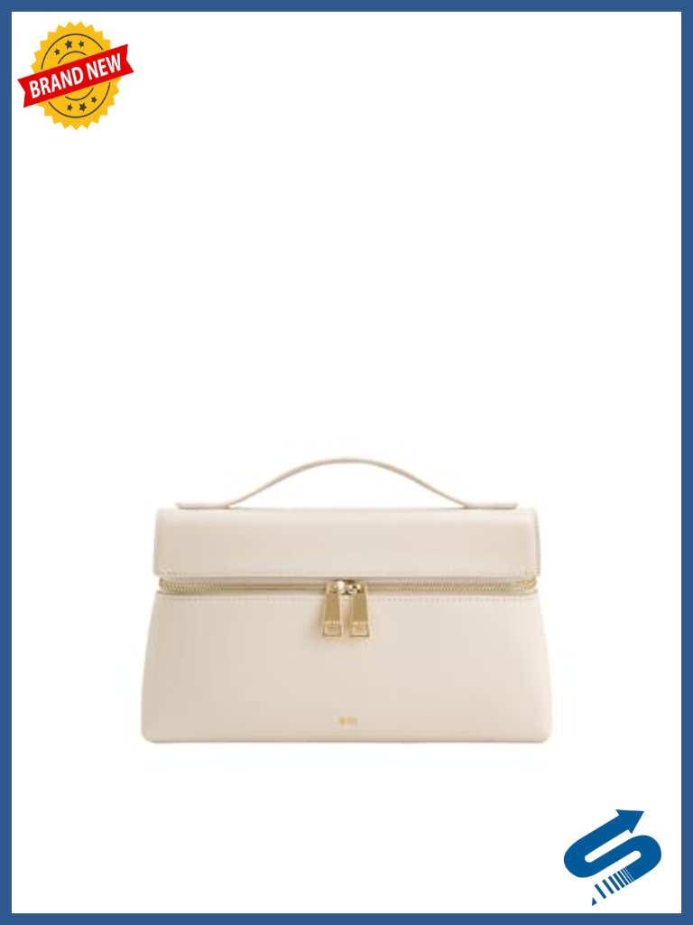 Vegan Leather Top Handle Bag With Gold Hardware And Adjustable Strap